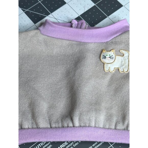 Cabbage Patch Kids Lil Jogger Kitty Jogging Suit Grey Purple Trim F6 Vtg 1980's - Picture 9 of 14